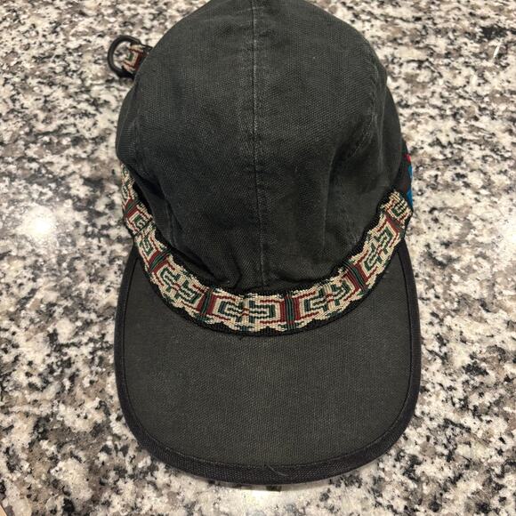 Kavu Accessories - KAVU Strap Cap Black Canvas Camp Hat Adjustable Outdoor Hiking USA Medium